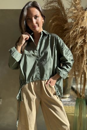 Paloma French Tuck Shirt Soft Khaki
